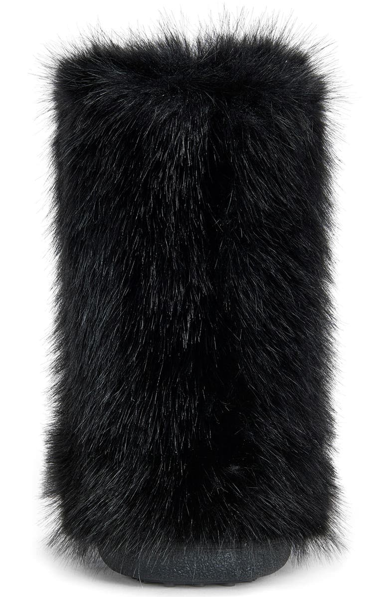 AZALEA WANG Dipa Faux Fur Bootie, Alternate, color, Black