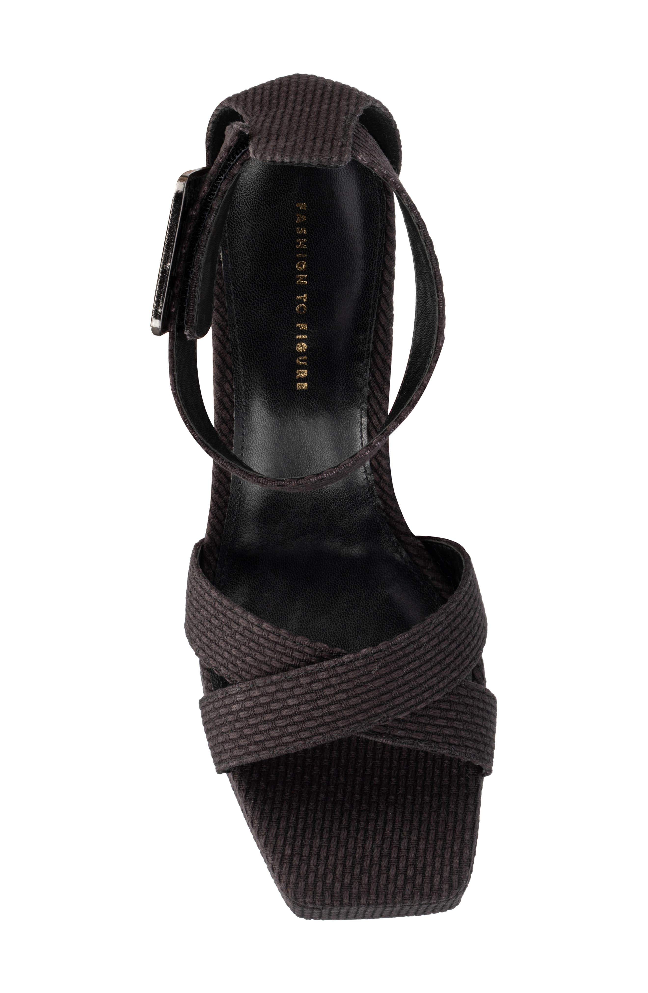 Fashion to Figure Layla Platform Heeled Sandal - Wide Width, Alternate, color, Black