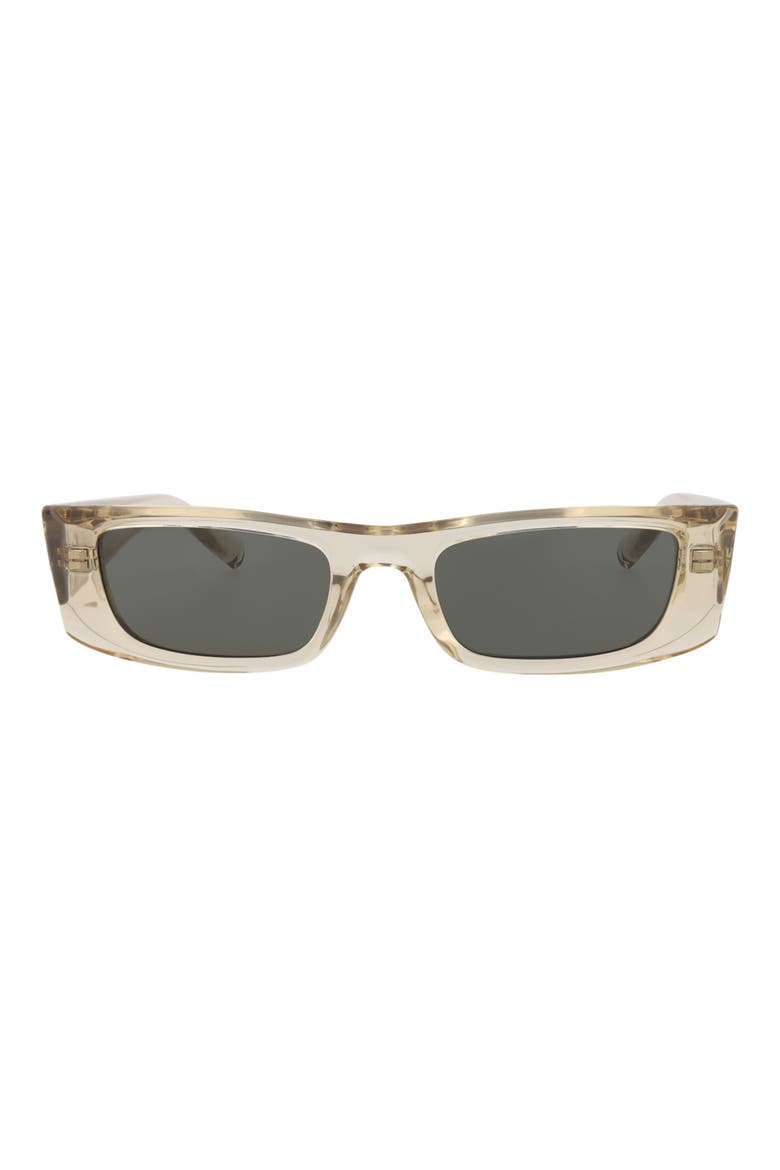 52mm Rectangle Sunglasses, Main, color, BEIGE BEIGE GREY