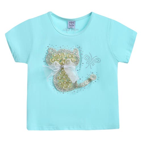 Mimi Tutu Cat-appliqué T-shirt In Blue