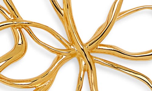 Oscar De La Renta Double Flower Bib Necklace In Gold