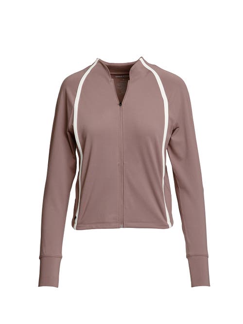 Single Stitch Active Full Zip Jacket In Brown