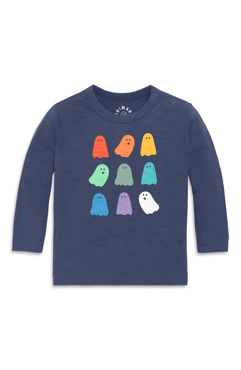 Primary Baby Long Sleeve Rainbow Ghost Tee, Alternate, color, 