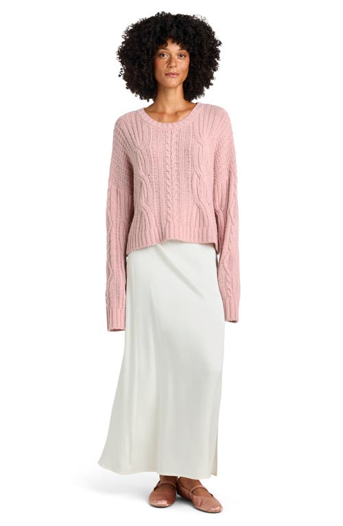 Splendid Cecilia Mixed Stitch Crewneck Sweater In Cotton Candy