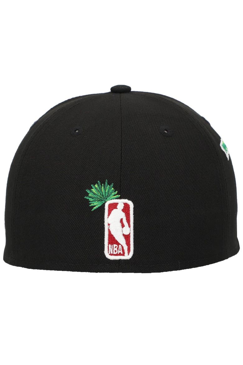 Men's New Era Black Miami Heat Stateview 59FIFTY Fitted Hat, Alternate, color, Black