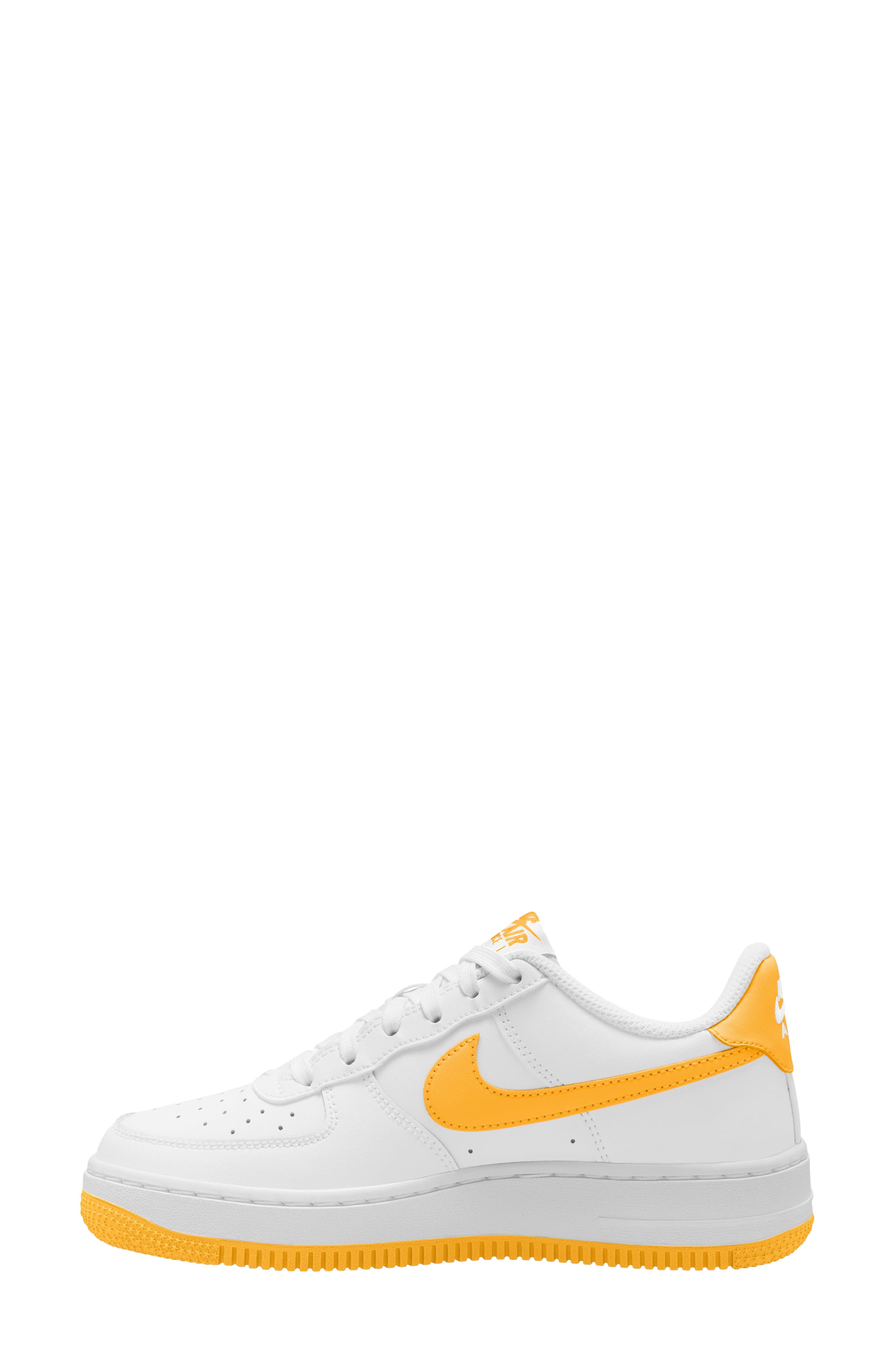 Nike Kids' Air Force 1 Sneaker, Alternate, color, White/ University Gold/ White