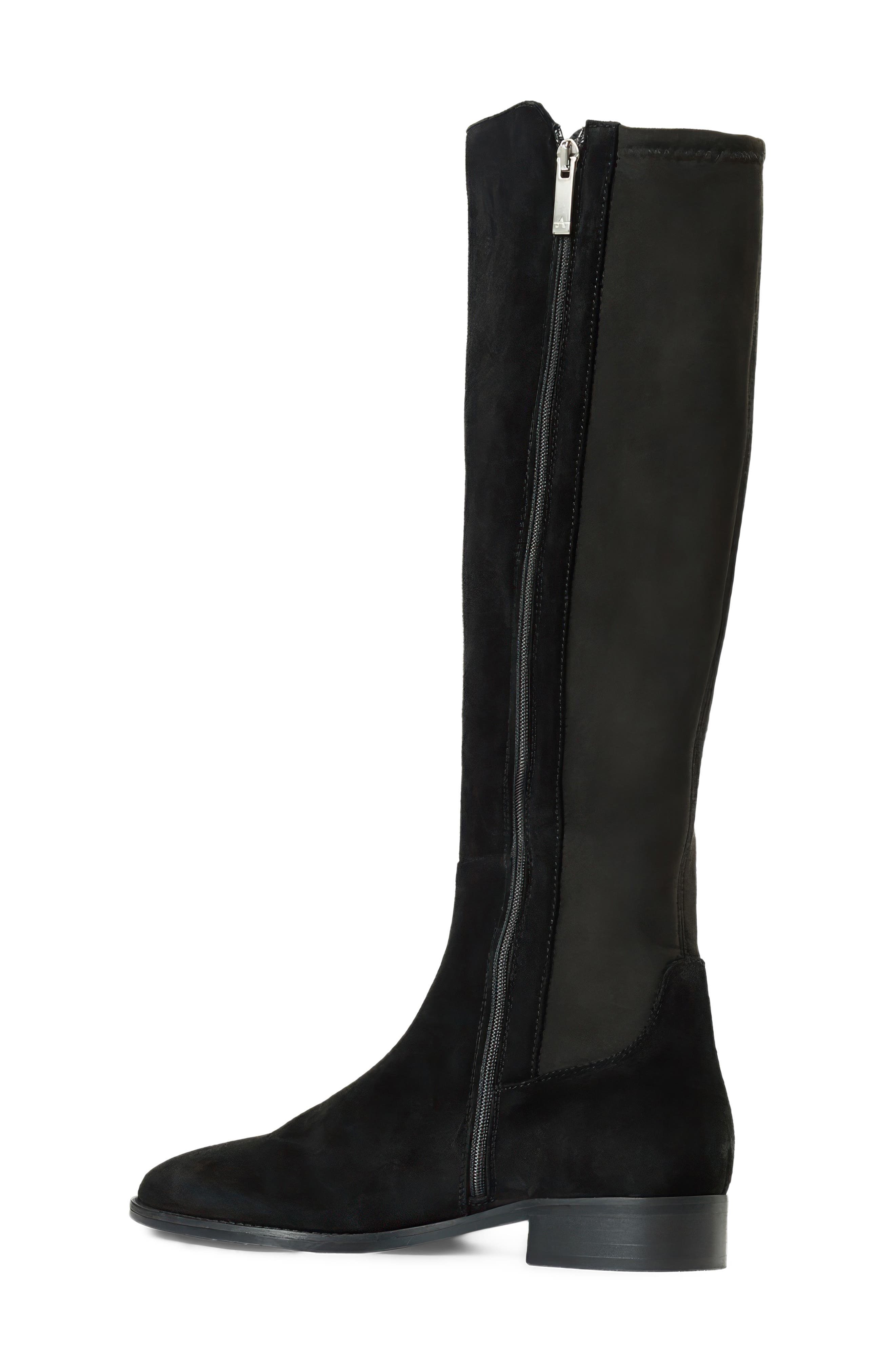 Sabrena Stretch Knee High Boot, Alternate, color, BLACK SUEDE