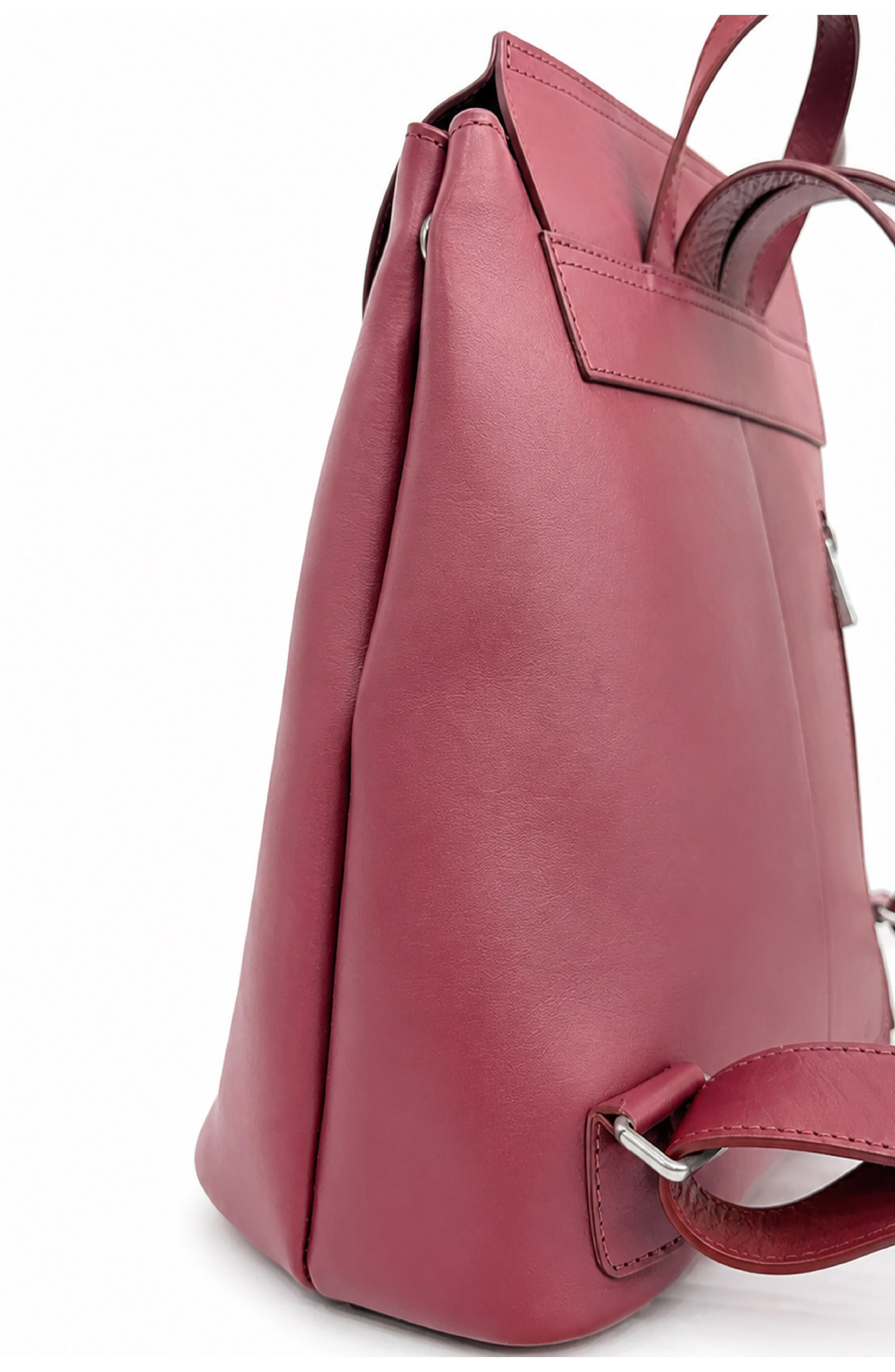 Clementine Leather Backpack, Alternate, color, WINE