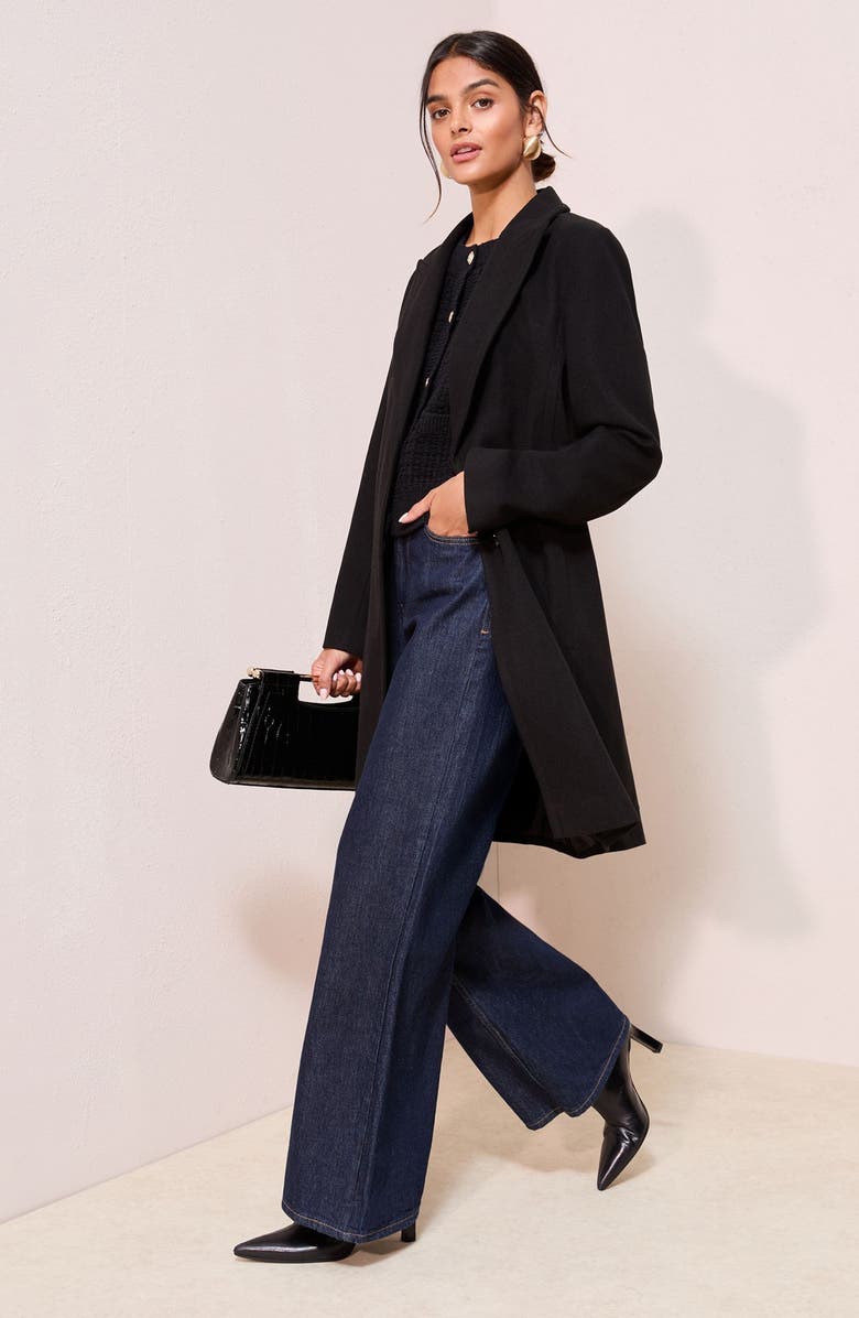 Friends Like These Front Snap Coat, Alternate, color, Black