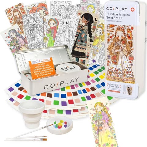 Watercolor Painting Art Kit, Fairytale Princess, Tin Box, Kids 6+