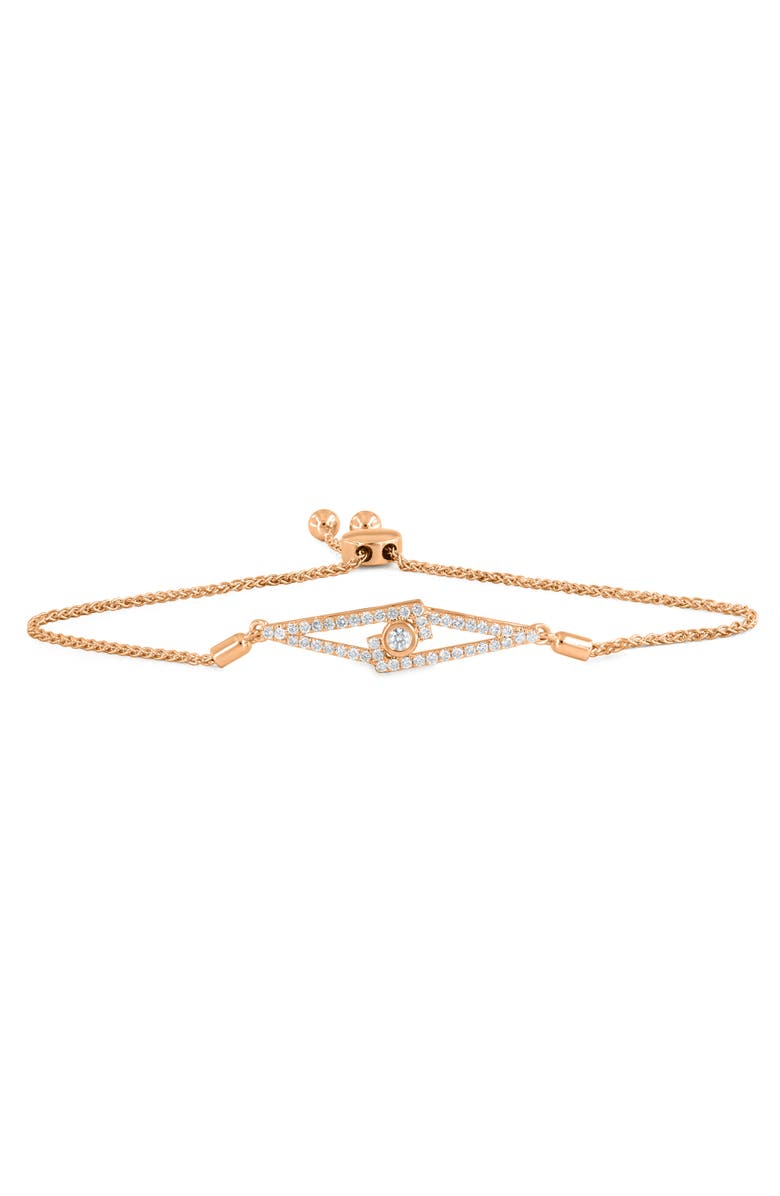 LuvMyJewelry Geometric Bolo Adjustable Diamond Bracelet in 14K Gold, Main, color,