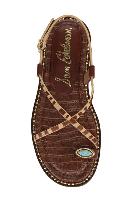 Sam Edelman Tenly Toe Loop Genuine Calf Hair Sandal In Brown