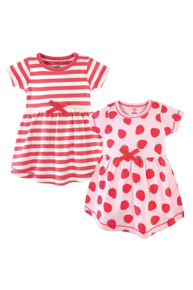 Durable Organic Cotton Short and Long Sleeve Dresses, Main, color, Strawberries