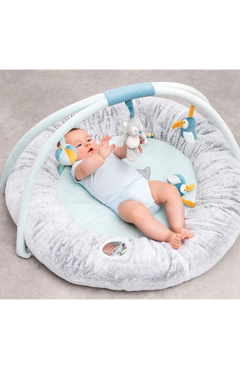 Nattou Play Mat with Arch, Alternate, color, Blue/ Grey