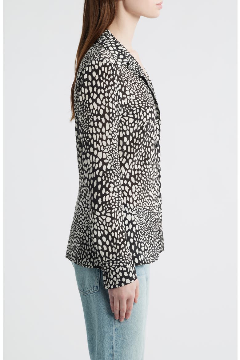 Sade Printed Button-Up Shirt, Alternate, color, BLACK