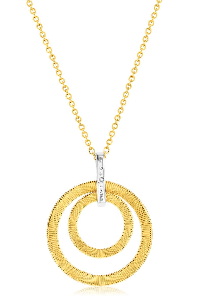 SUZY LEVIAN Golden Helix Coil Double Circle Pendant Necklace, Alternate, color, Yellow