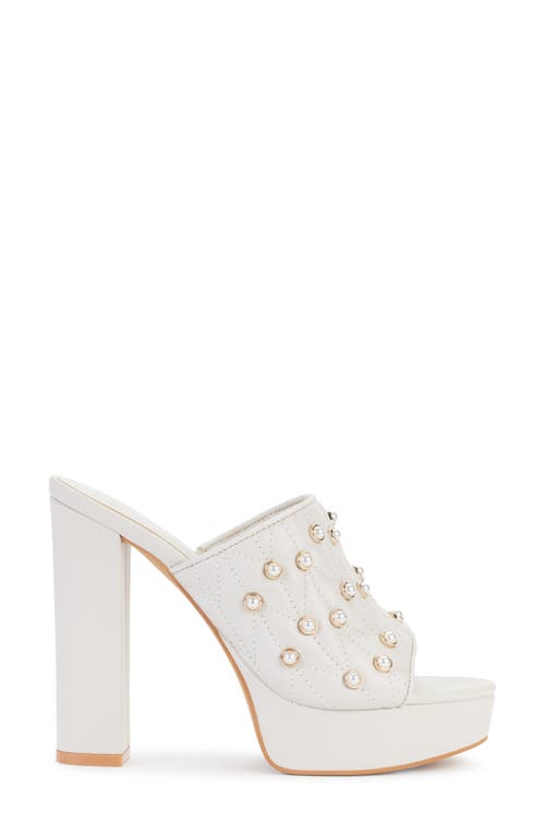 Karl Lagerfeld Aviva Platform Sandal In Soft White