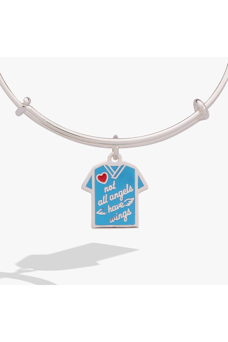 'Not All Angels Have Wings' Scrubs Bangle, Alternate, color, Silver