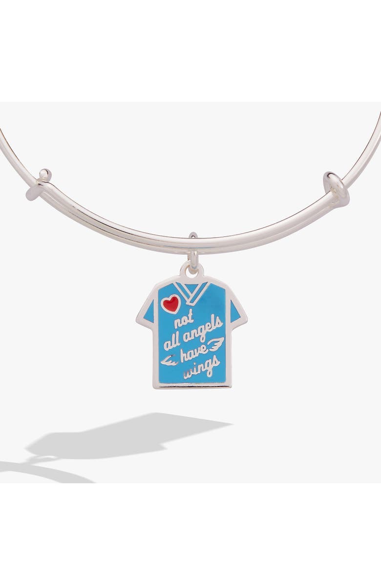 Alex and Ani 'Not All Angels Have Wings' Scrubs Bangle, Alternate, color, Silver