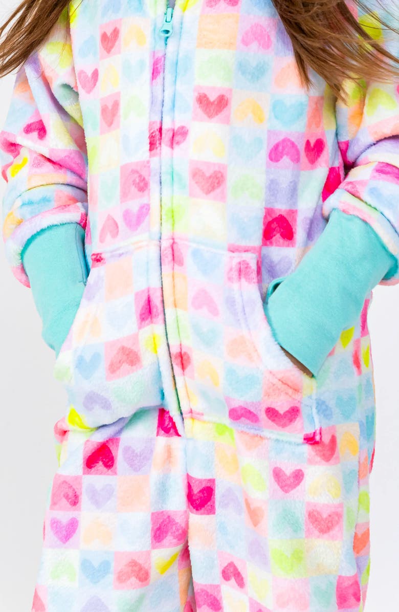 Preppy Goose Love More One-Piece Plush Jumpsuit, Alternate, color, Multicolor