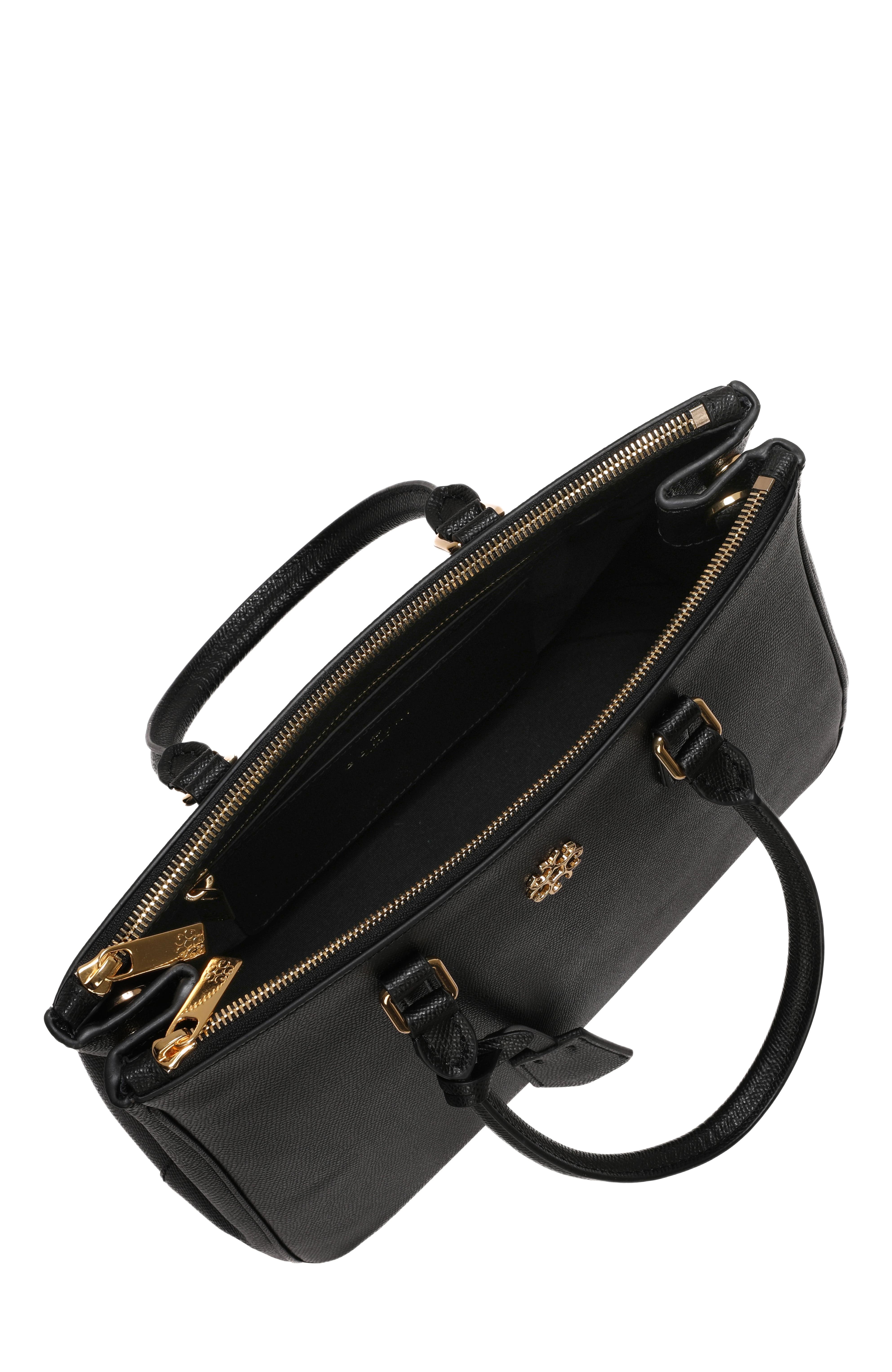 GORSKI Top Handle Leather Purse with Crossbody Strap, Alternate, color, Black