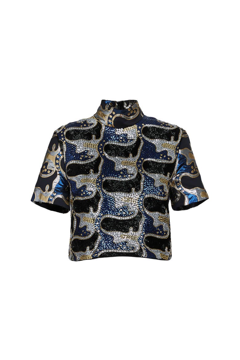 Juliet Crop Top Embroidered, Alternate, color, Spritz Blu Blue