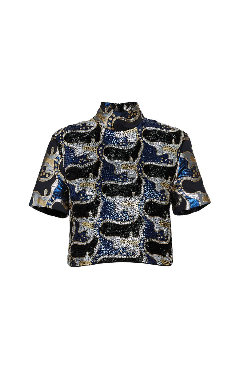 La DoubleJ Juliet Crop Top Embroidered, Alternate, color, 