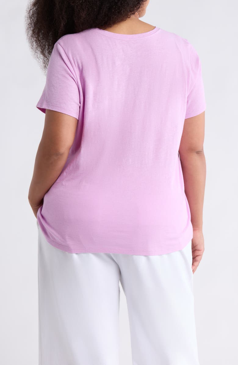 Eileen Fisher Easy Organic Cotton V-Neck T-Shirt, Alternate, color, Bright Aster