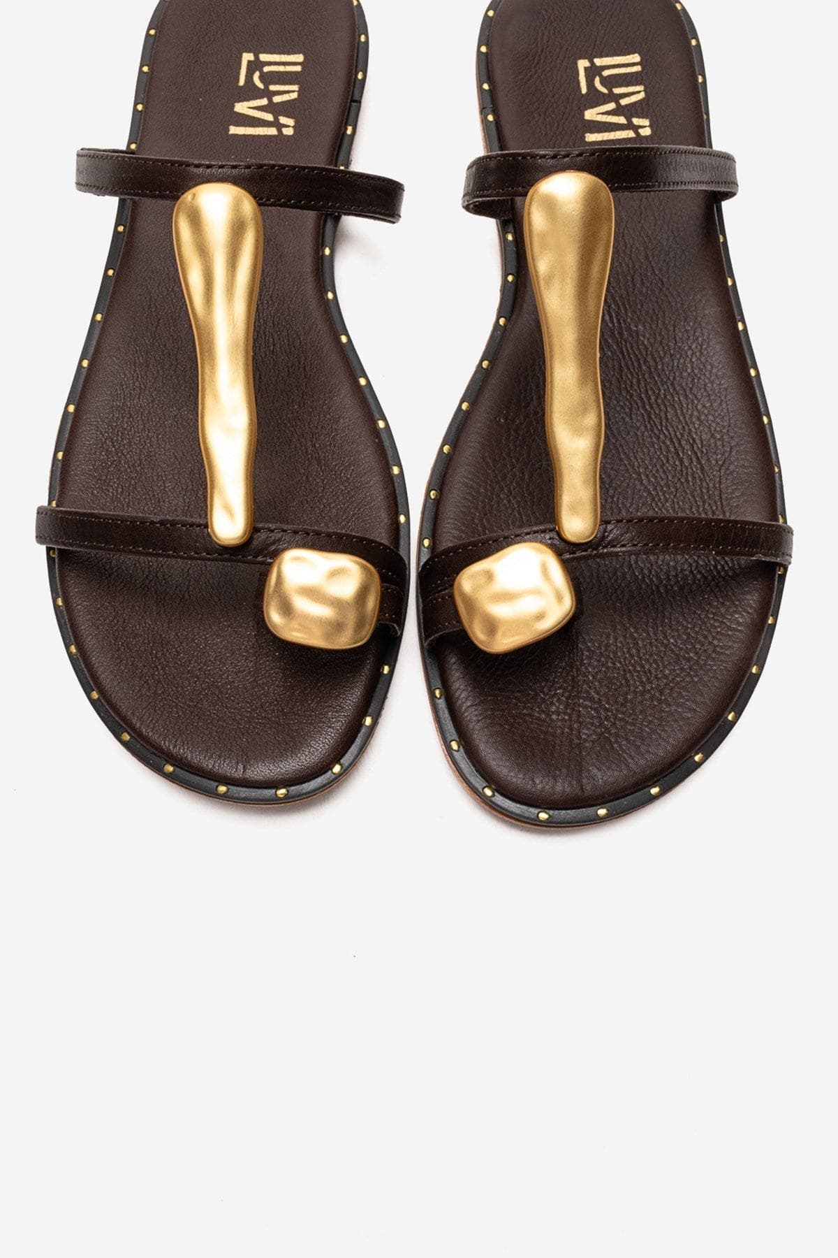 Forever & Always Shoes Tessa Leather Thong Sandal, Alternate, color, Brown