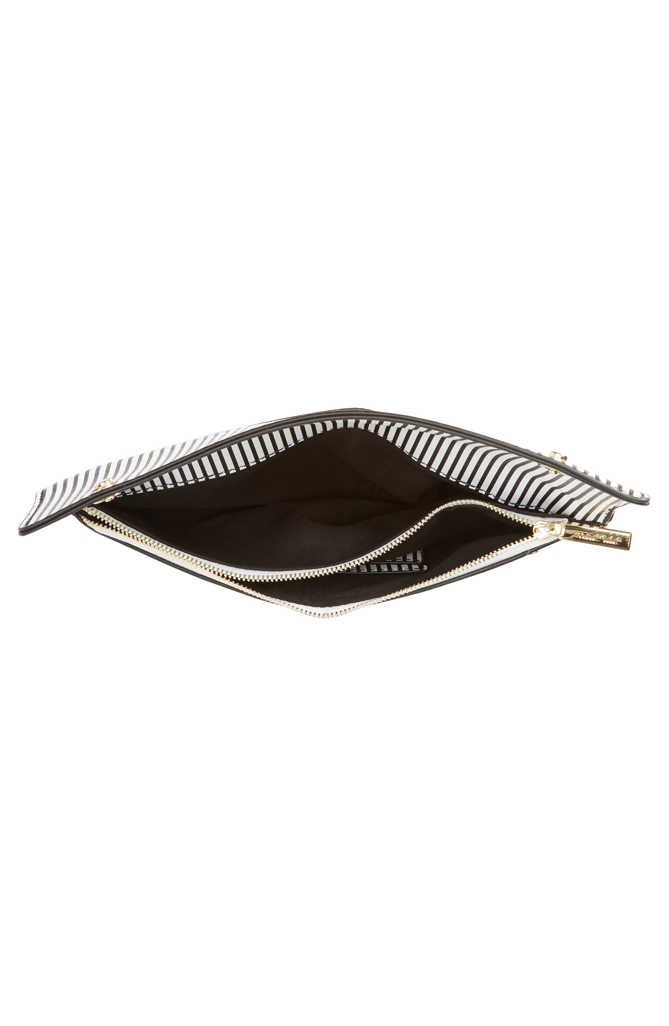 April Vegan Leather Wristlet, Alternate, color, BLACK/ WHITE STRIPE