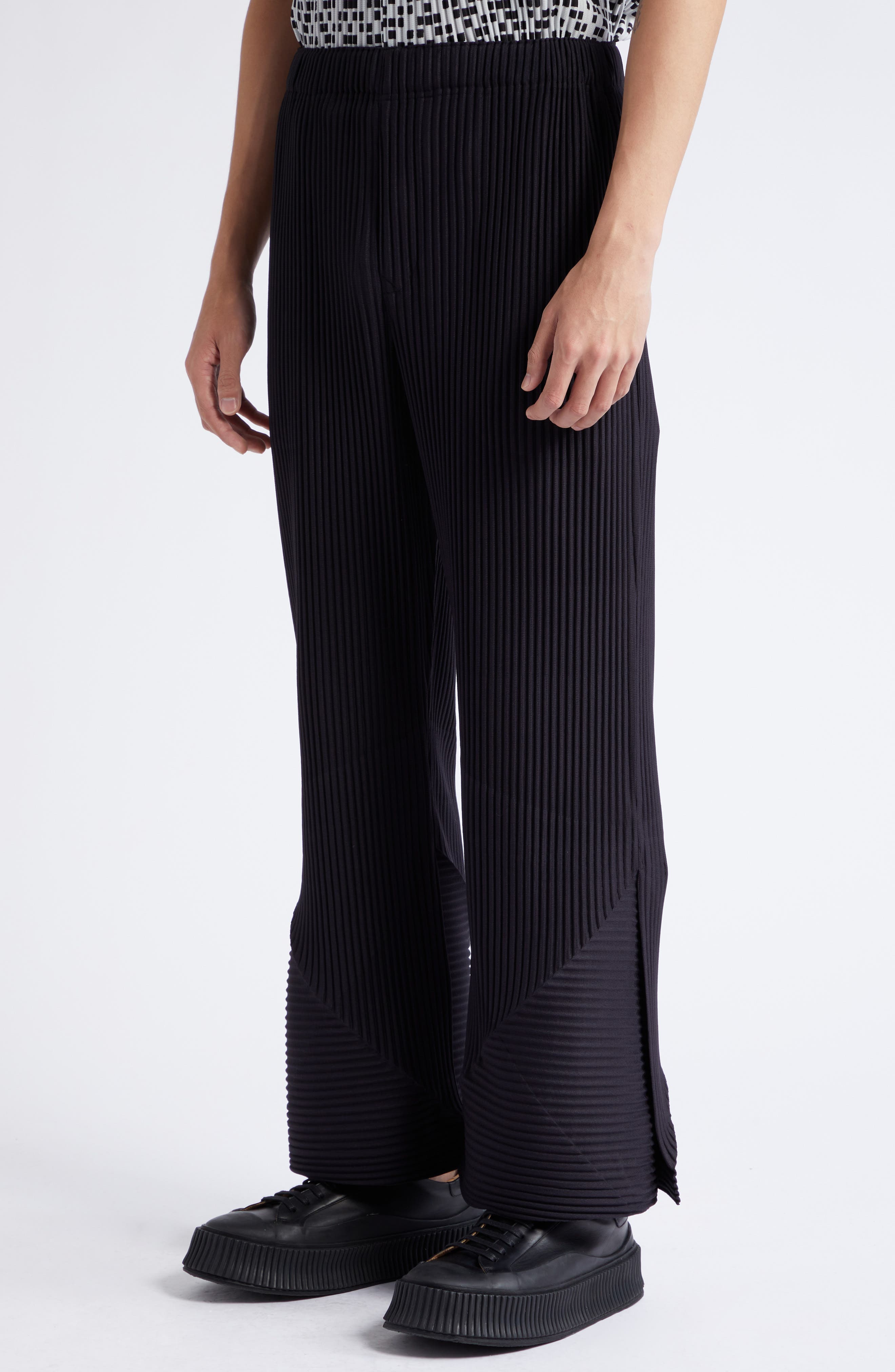 Homme Plissé Issey Miyake Stem Pleated Flare Leg Pants (Men) | Nordstrom