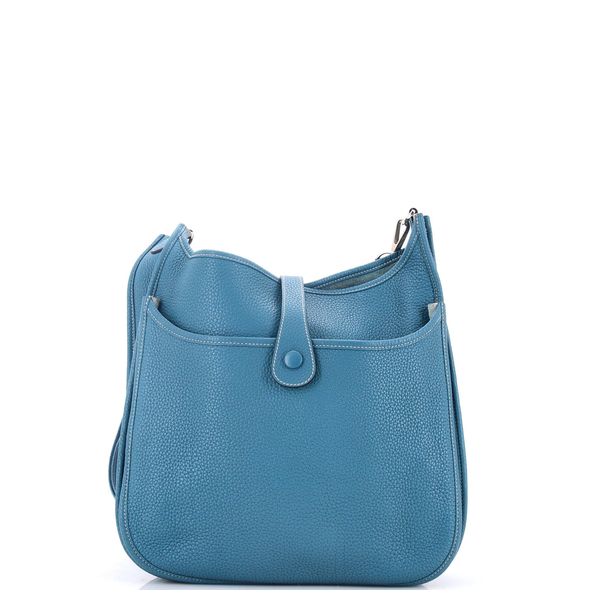 Pre-Owned Hermes Evelyne Bag Gen III Clemence GM, Alternate, color, Bleu Jean