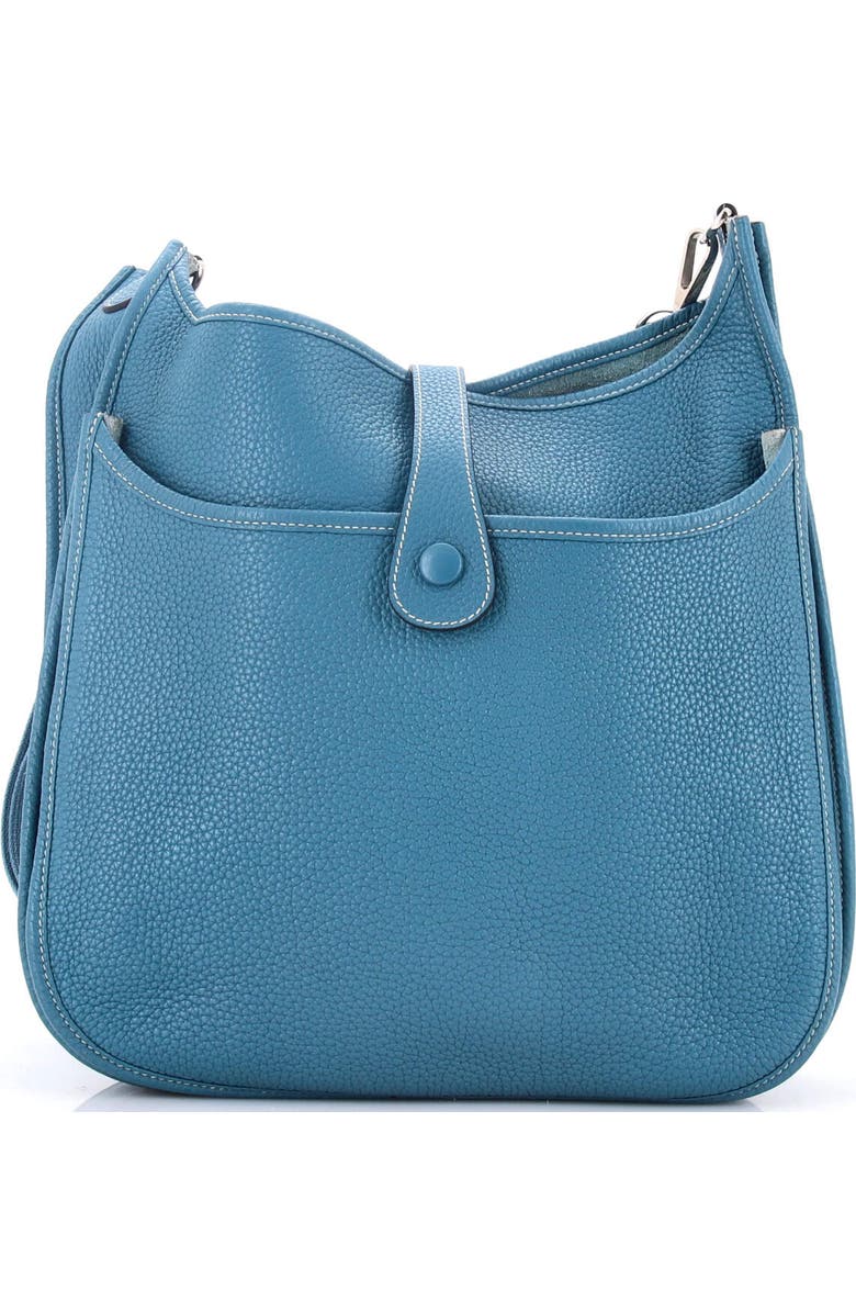 Pre-Owned Hermes Evelyne Bag Gen III Clemence GM, Alternate, color, Bleu Jean