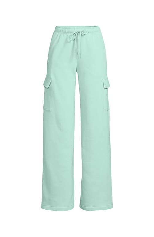Lands' End Serious Sweats High Rise Wide Leg Cargo Pants In Julep