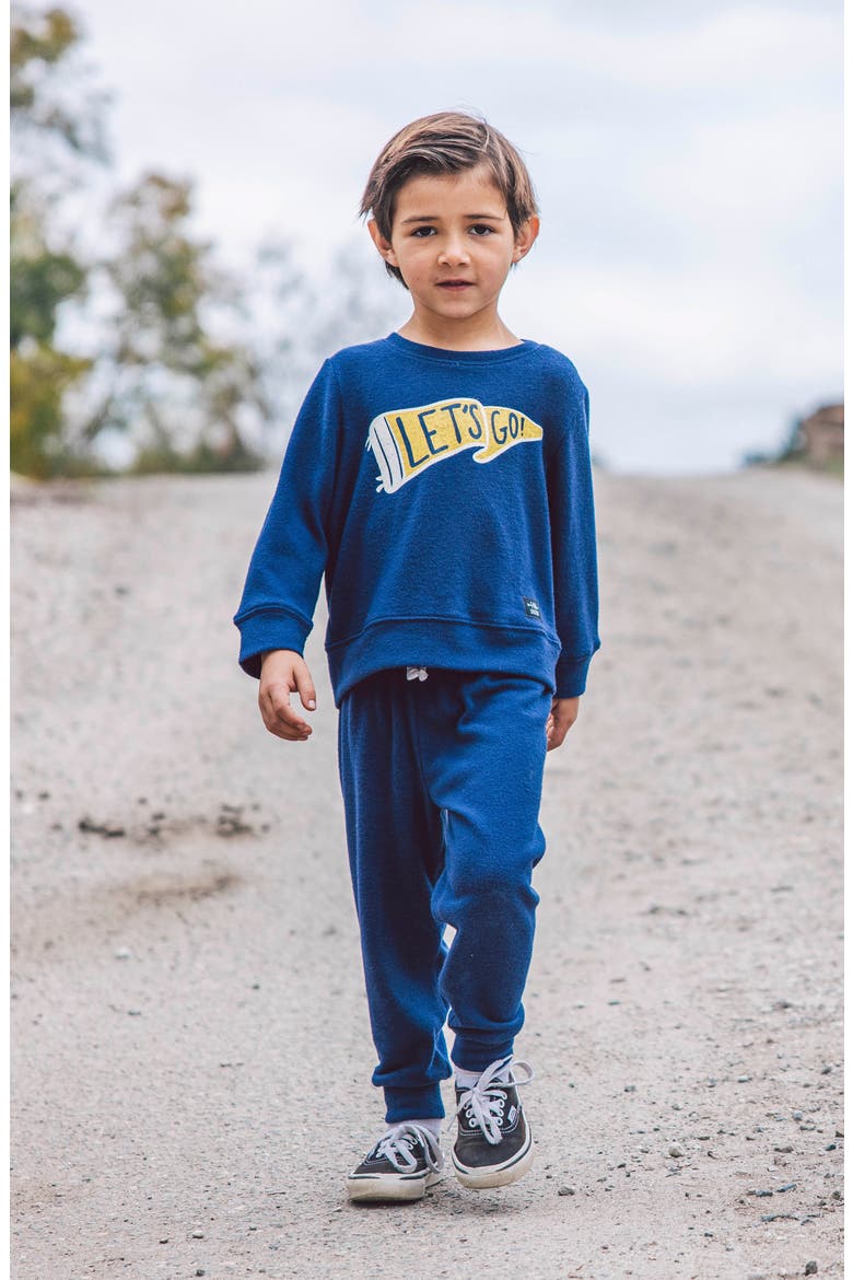 Let's Go Flag Hacci Knit Pullover, Alternate, color, CROWN BLUE