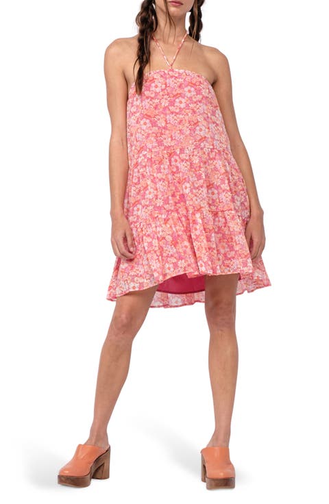Floral Halter Tie Shift Dress
