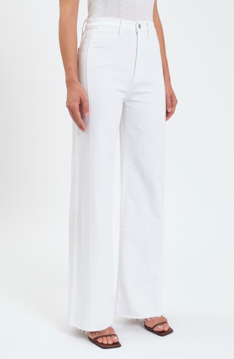 DAZE Far Out High Waist Raw Hem Wide Leg Jeans, Alternate, color, Lamb