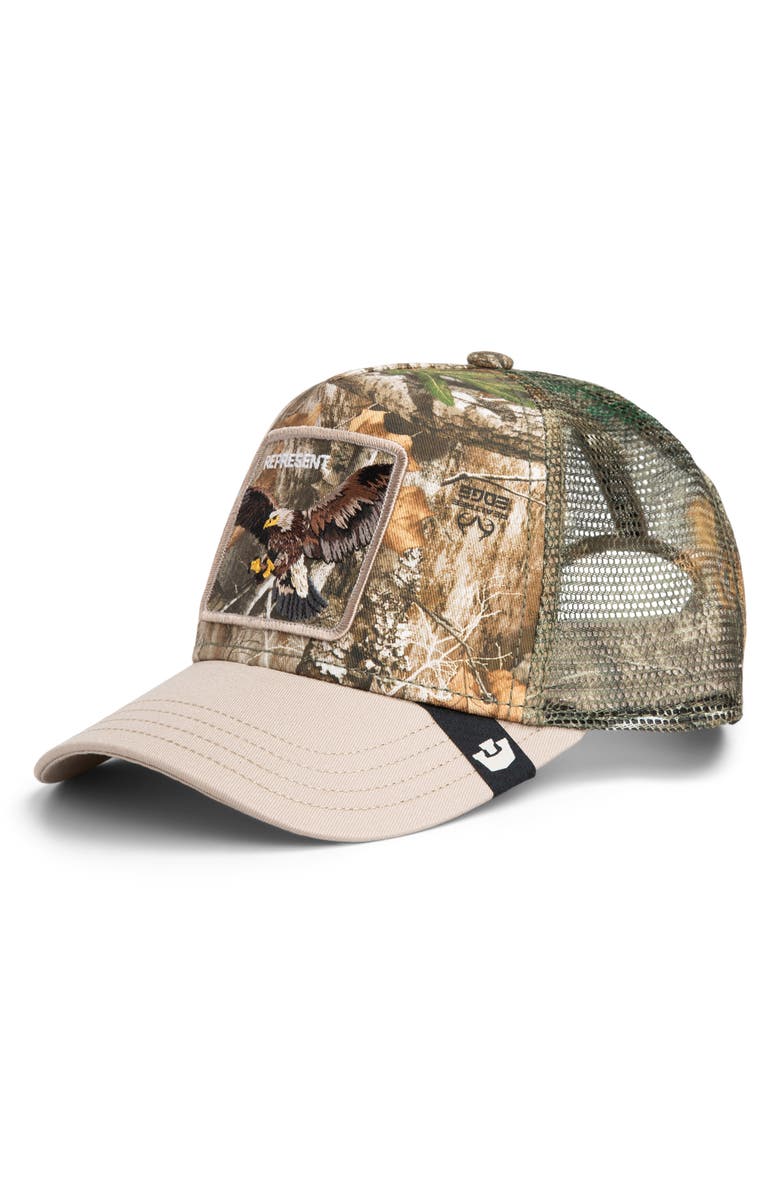 Goorin Bros. x Realtree Edge Represent Eagle Patch Trucker Hat, Main, color, Camouflage