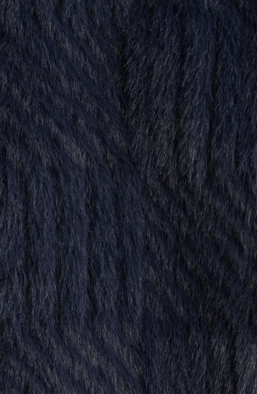 Bernardo Square Pattern Faux Fur Coat In Blue