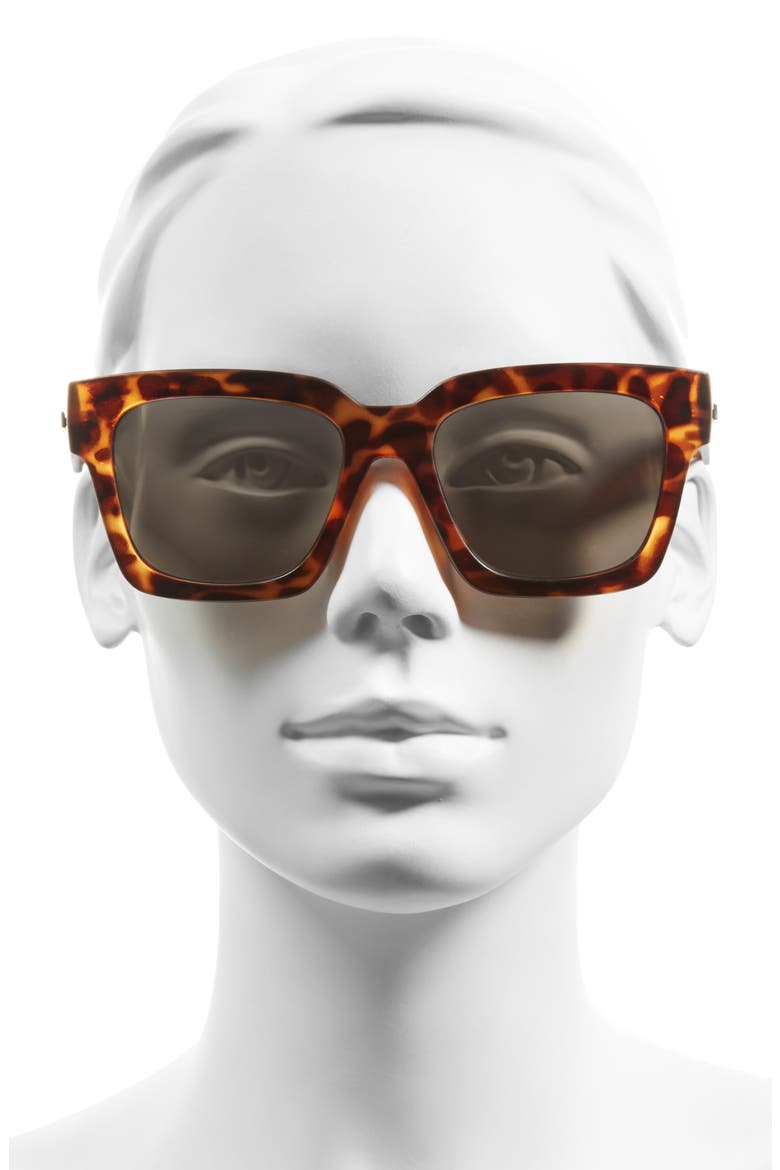 'Weekend Riot' 55mm Retro Sunglasses, Alternate, color, MATTE TORT/ SILVER MIRROR