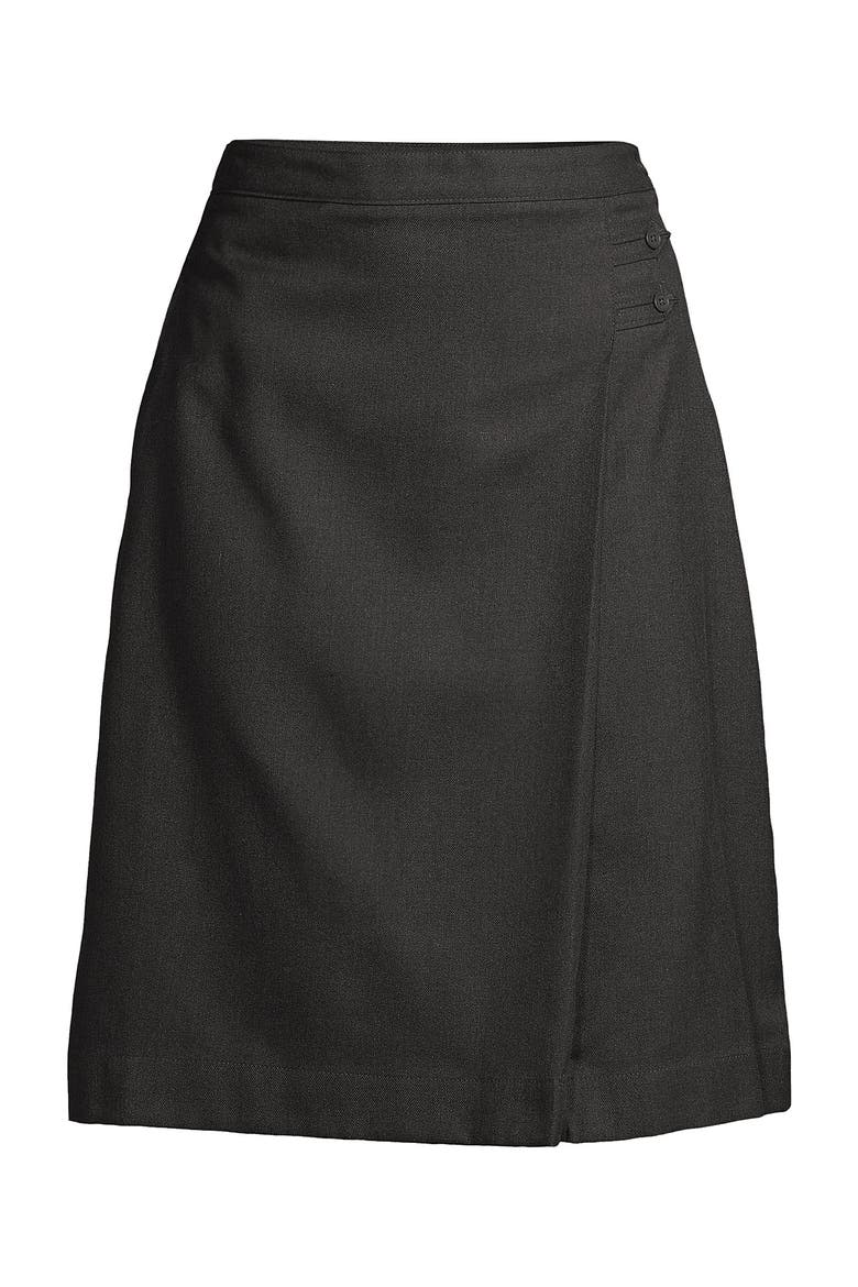 School Uniform  Solid A-line Skirt Below the Knee, Alternate, color, Academic Gray