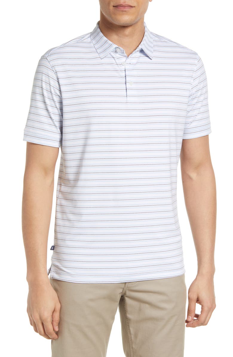 Mizzen+Main Versa Stripe Stretch Polo, Main, color, Mini Gray Stripe