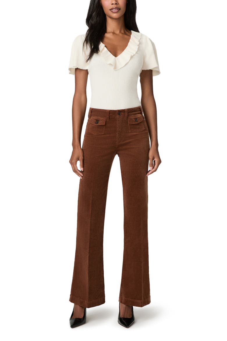 Leenah Corduroy High Waist Wide Leg Jeans, Alternate, color, MAPLE BROWN