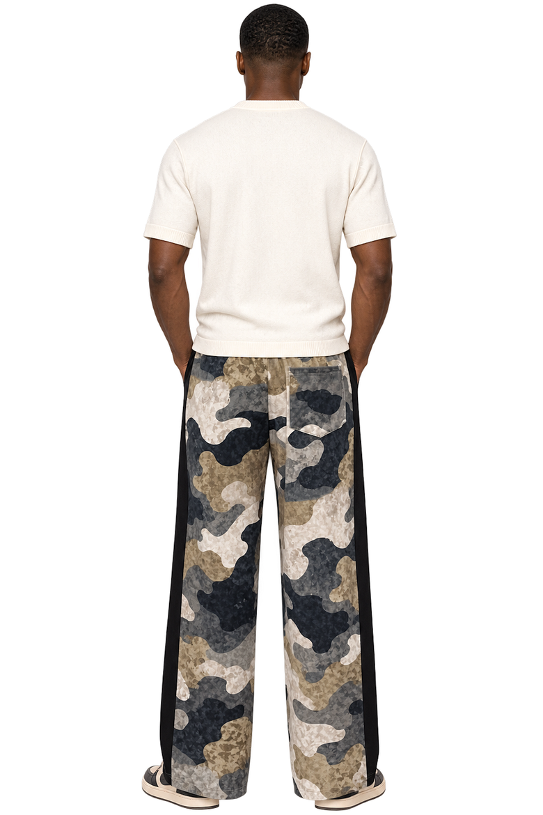 Wide Leg Primo Camo Pant, Alternate, color, black