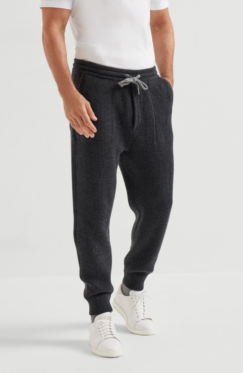Brunello Cucinelli Knit joggers, Alternate, color, Charcoal