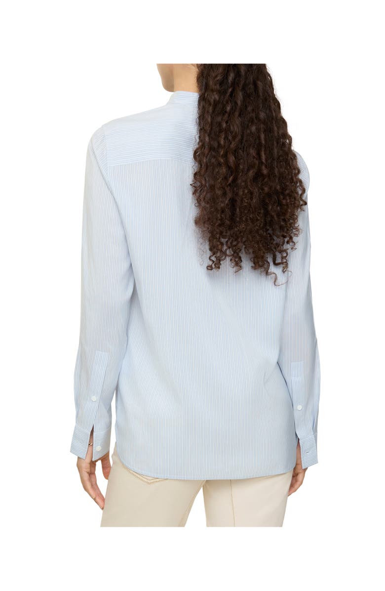 Burberry Relaxed Fit Striped Silk Poplin Shirt, Alternate, color, Ice Blue/Chalk White