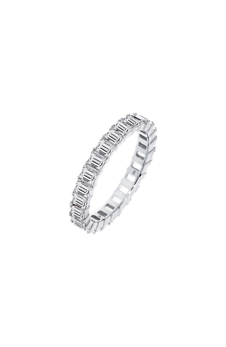 BY ADINA EDEN Lab Grown Diamond Emerald Eternity Band 14K, Main, color, 14K White Gold - 3 Carat
