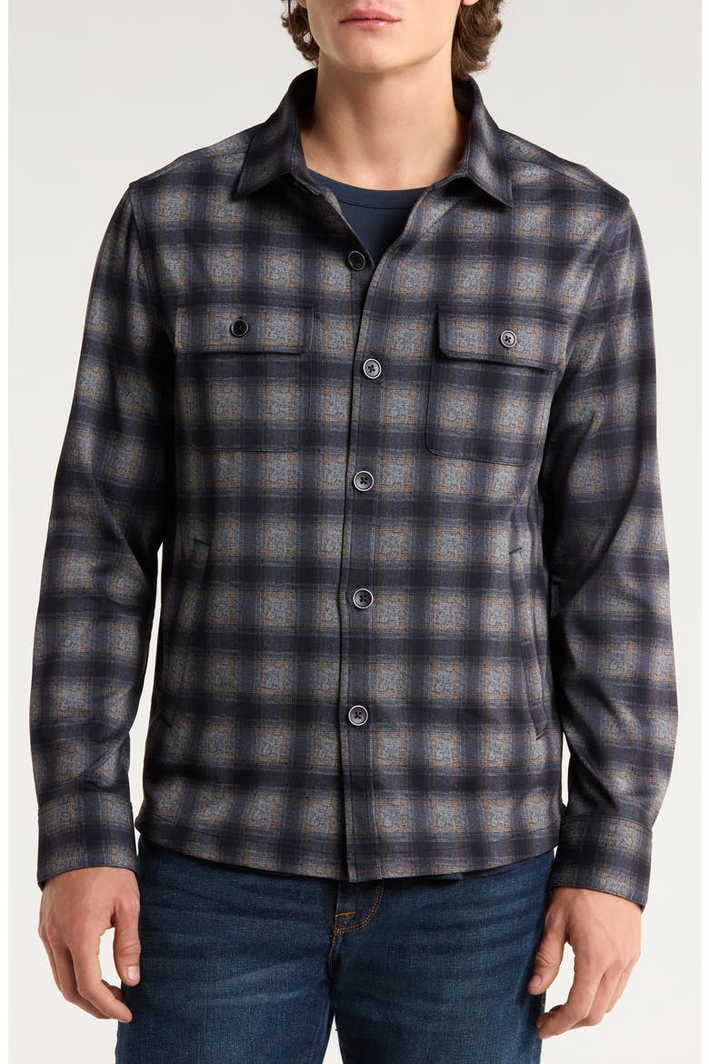 Kaleb Plaid Overshirt, Alternate, color, NAVY