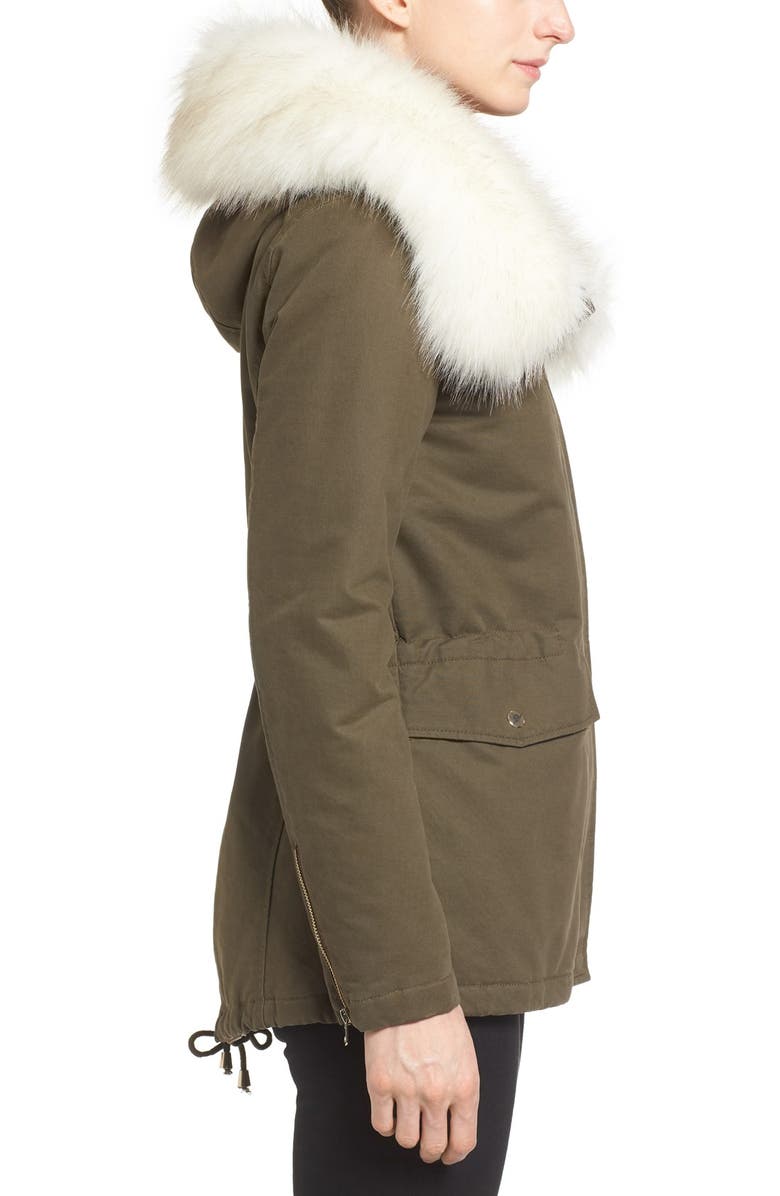 T Tahari Tahari 'Jackie' Hooded Anorak with Removable Faux Fur Trim, Alternate, color,