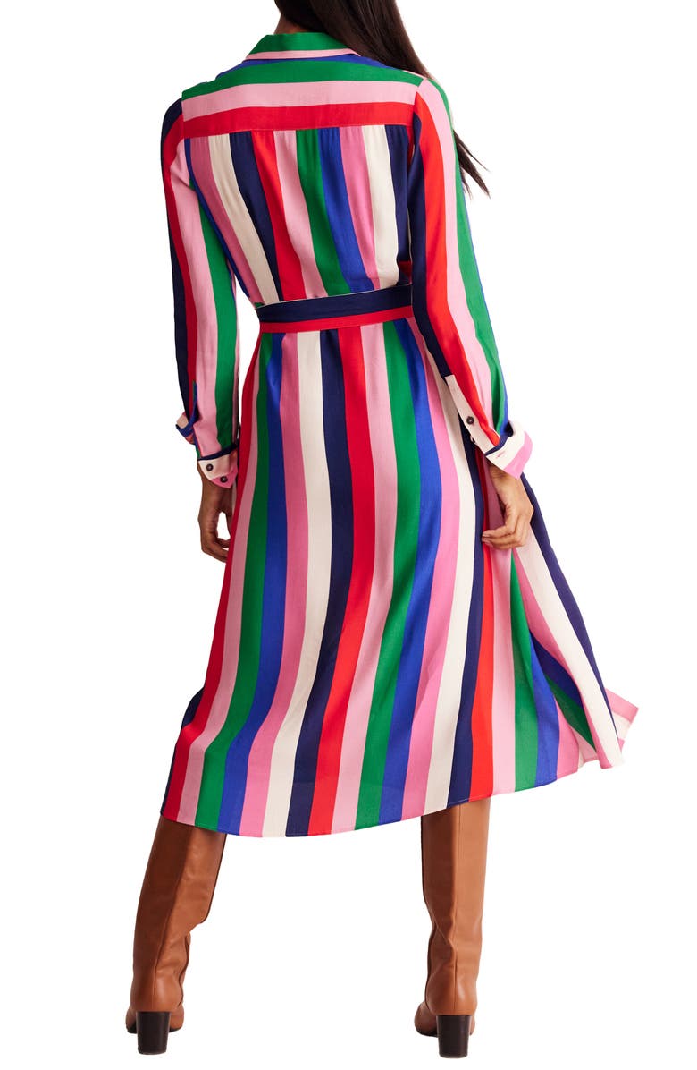 Boden Kate Tie Belt Long Sleeve Shirtdress, Alternate, color, 